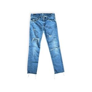7 for All Mankind Jeans Denim Roxanne rip distress 26